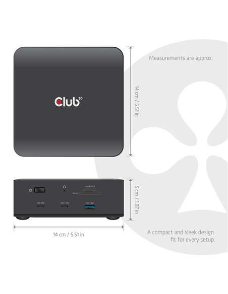 Club 3D CSV-2562 Docking Station Thunderbolt 5 con 12 Puertos, SSD M.2, 2xHDMI, 8K/60Hz
