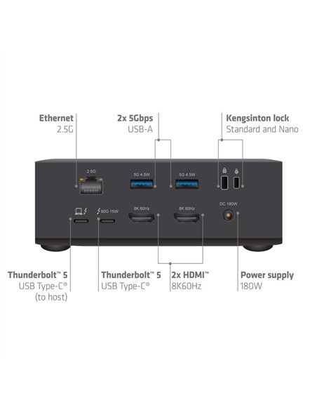 Club 3D CSV-2562 Docking Station Thunderbolt 5 con 12 Puertos, SSD M.2, 2xHDMI, 8K/60Hz