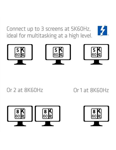 Club 3D CSV-2562 Docking Station Thunderbolt 5 con 12 Puertos, SSD M.2, 2xHDMI, 8K/60Hz
