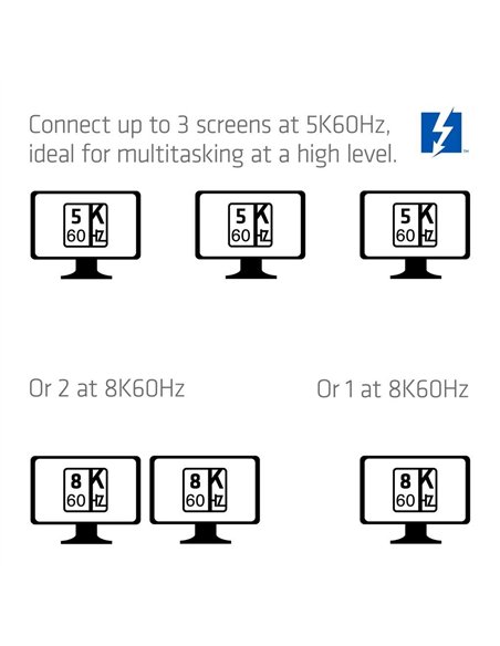 Club 3D CSV-2562 Docking Station Thunderbolt 5 con 12 Puertos, SSD M.2, 2xHDMI, 8K/60Hz