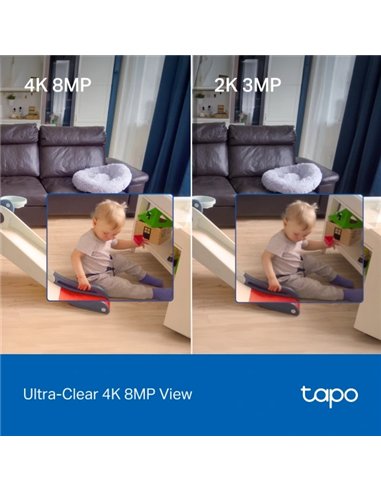 TP-Link Tapo C260 Cámara de Vigilancia 360º Interior, 4K 8MP, Detección IA, Reconocimiento Facial, Visión Nocturna Monitor