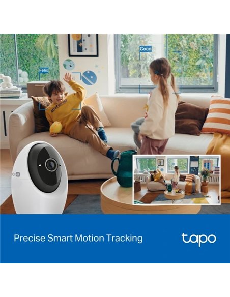 TP-Link Tapo C260 Cámara de Vigilancia 360º Interior, 4K 8MP, Detección IA, Reconocimiento Facial, Visión Nocturna Monitor