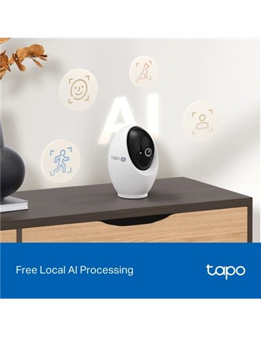 TP-Link Tapo C260 Cámara de Vigilancia 360º Interior, 4K 8MP, Detección IA, Reconocimiento Facial, Visión Nocturna Monitor