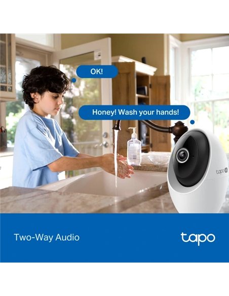 TP-Link Tapo C260 Cámara de Vigilancia 360º Interior, 4K 8MP, Detección IA, Reconocimiento Facial, Visión Nocturna Monitor