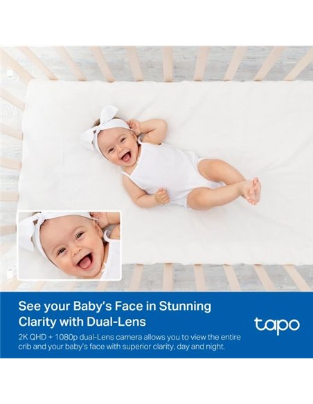 TP-Link Tapo C840 Cámara para Bebés WiFi 2K QHD Visión Nocturna Audio Bidireccional Monitor