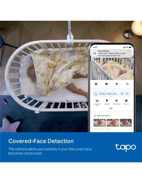 TP-Link Tapo C840 Cámara para Bebés WiFi 2K QHD Visión Nocturna Audio Bidireccional Monitor