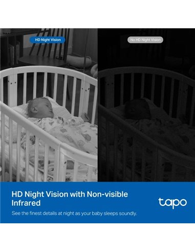 TP-Link Tapo C840 Cámara para Bebés WiFi 2K QHD Visión Nocturna Audio Bidireccional Monitor
