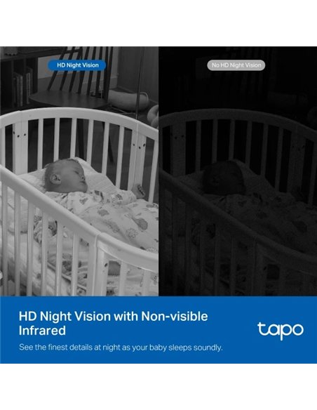 TP-Link Tapo C840 Cámara para Bebés WiFi 2K QHD Visión Nocturna Audio Bidireccional Monitor
