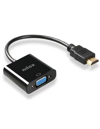 Nilox NXADAPHDMIMVGAF Adaptador HDMI Macho a VGA Hembra Negro