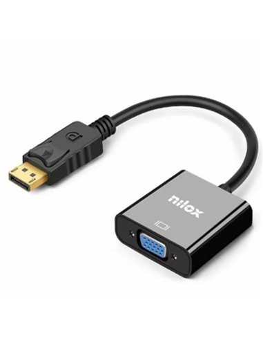 Nilox NXADAPDPMVGAF Adaptador DISPLAYPORT Macho a VGA Hembra Negro