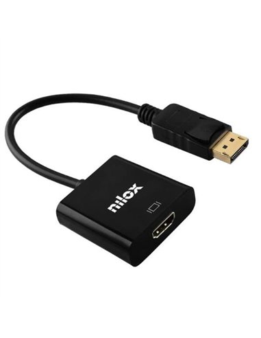 Nilox NXADAPDPMHDMIF Adaptador DISPLAYPORT Macho a HDMI Hembra Negro