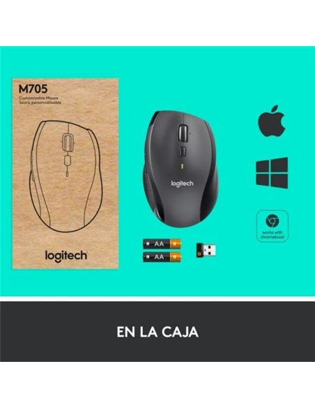 Logitech M705 Marathon Ratón Inalámbrico 1000 DPI