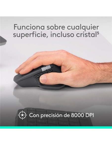 Logitech MX Master 4 Inalámbrico RF + Bluetooth 8000 DPI Grafito 8 Botones Ergonomía