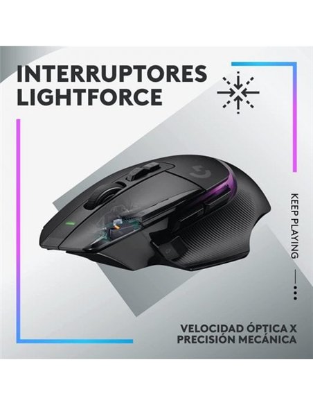 Logitech G G502 X Plus Lightspeed Ratón Inalámbrico RGB Gaming 25600 DPI Negro