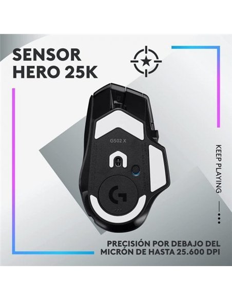 Logitech G G502 X Plus Lightspeed Ratón Inalámbrico RGB Gaming 25600 DPI Negro