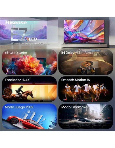 Hisense 43E7S 43" QLED 4K UltraHD 120Hz Smart TV VIDAA HDR10+ Dolby Atmos