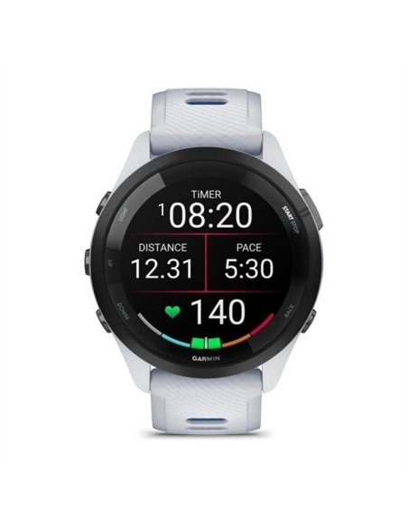 Garmin Forerunner 265 46mm Bisel Negro con Carcasa en Blanco, Correa de Silicona en Blanco/Azul