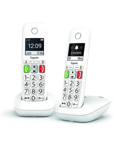 Gigaset E290 Duo Pack de Teléfonos Inalámbricos Dect Blancos