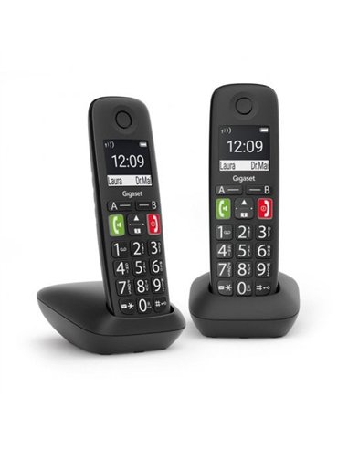 Gigaset E290 Duo Pack de Teléfonos Inalámbricos Dect Negros