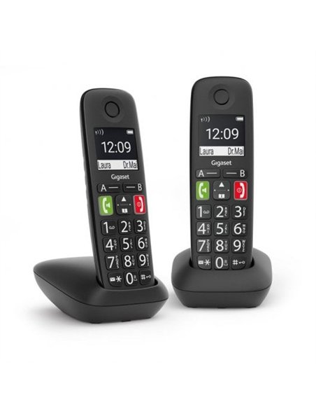 Gigaset E290 Duo Pack de Teléfonos Inalámbricos Dect Negros