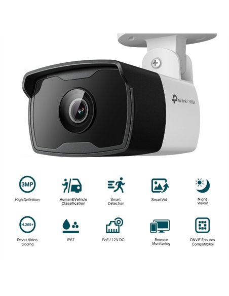 TP-Link VIGI C330I Cámara IP Bullet Exterior 2.8mm 3MP PoE