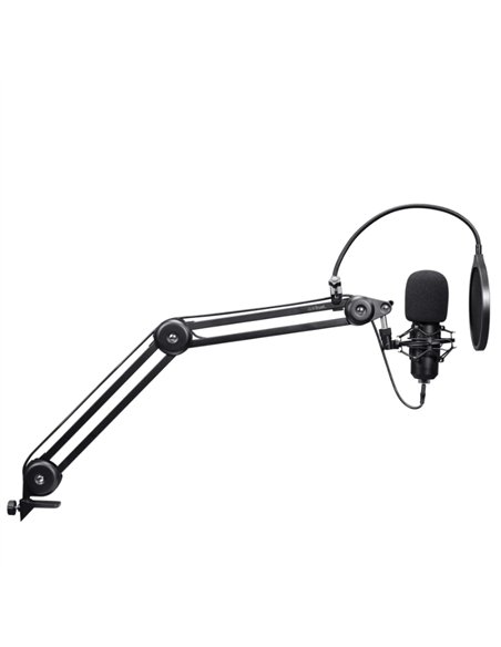 Trust GXT 270 Emita Ii+ Micrófono USB Cardioide con Brazo Ajustable Negro