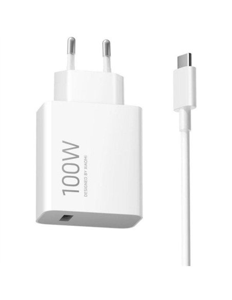 Xiaomi Cargador de Pared USB-A 100W Incluye Cable USB-A/C Blanco