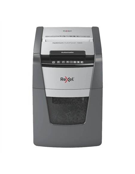 Rexel Optimum AutoFeed 100X Destructora de Papel Corte en Partículas P4 100 Hojas 34L