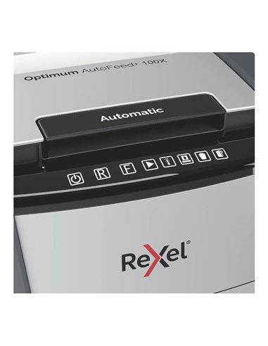 Rexel Optimum AutoFeed 100X Destructora de Papel Corte en Partículas P4 100 Hojas 34L