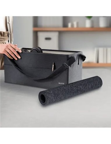 Leitz Alfombrilla de Escritorio de Fieltro Reciclado 70x36cm Gris Oscuro