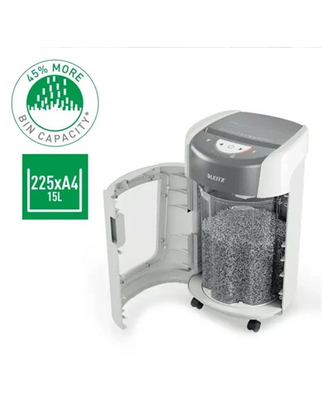 Leitz IQ OptiMax Home Office 225 Destructora de Papel P5 Microcorte 15L Blanca