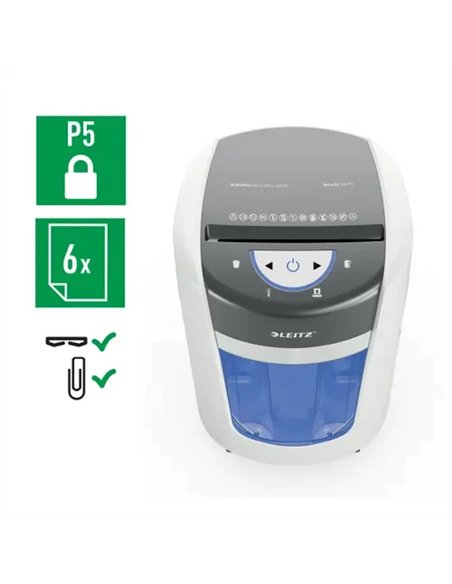 Leitz IQ OptiMax Home Office 225 Destructora de Papel P5 Microcorte 15L Blanca