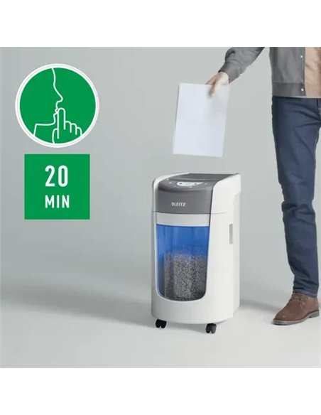 Leitz IQ OptiMax Home Office 225 Destructora de Papel P5 Microcorte 15L Blanca