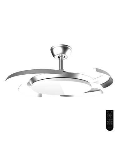 Cecotec EnergySilence Aero 4500 Puzzle Invisible Silver Ventilador de Techo DC 30W con Luz LED y Mando