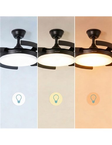 Cecotec EnergySilence Aero 4500 Puzzle Invisible Silver Ventilador de Techo DC 30W con Luz LED y Mando