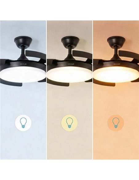 Cecotec EnergySilence Aero 4500 Puzzle Invisible Silver Ventilador de Techo DC 30W con Luz LED y Mando