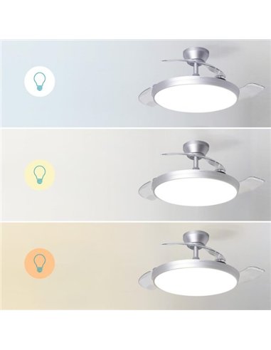 Cecotec EnergySilence Aero 300 Air Invisible Silver Ventilador de Techo DC 30W Luz LED y Mando