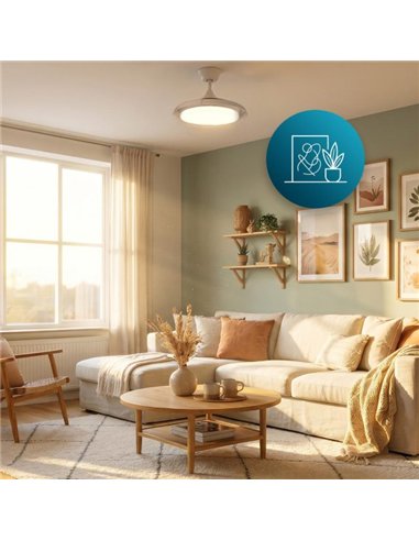 Cecotec EnergySilence Aero 4500 Puzzle Invisible White Ventilador de Techo DC 30W con Luz LED y Mando