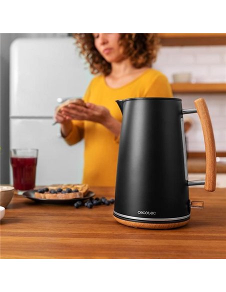 Cecotec ThermoSense 400 Black Woody Hervidor Eléctrico 1.7L con Apagado Automático
