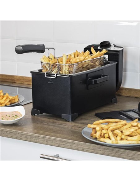 Cecotec CleanFry 3L Black Freidora de Aceite 3L Acero Inoxidable Negro
