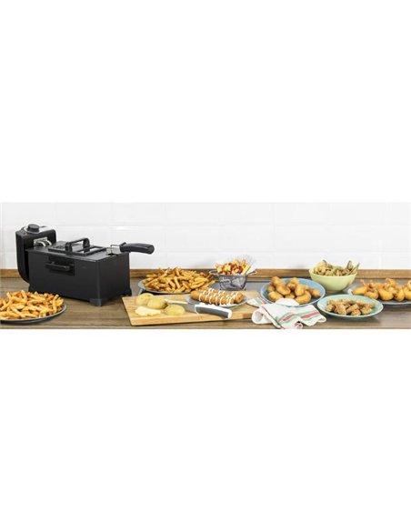 Cecotec CleanFry 3L Black Freidora de Aceite 3L Acero Inoxidable Negro