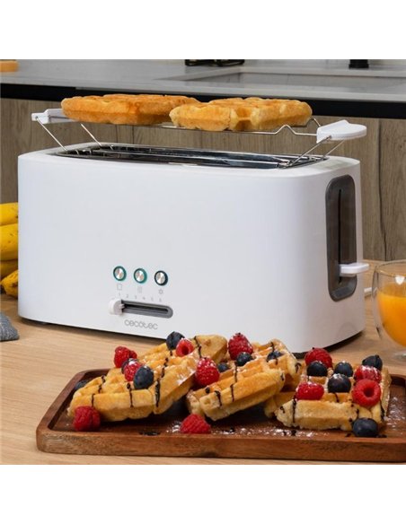 Cecotec Toast&Taste 16000 Extra Double White Tostadora de Doble Ranura Larga 1630W Blanca