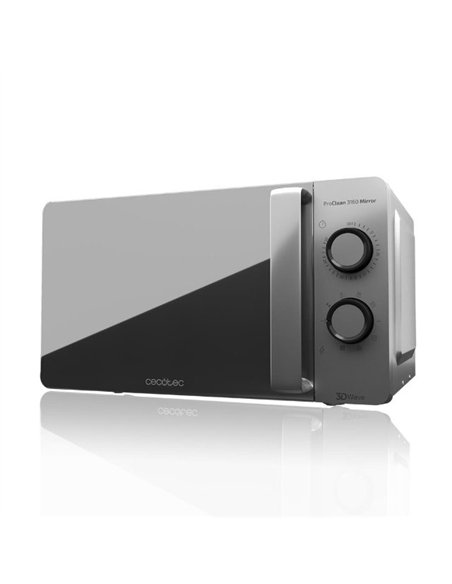Cecotec ProClean 3160 Flatbed Mirror Microondas sin Plato con Grill 20L 700W
