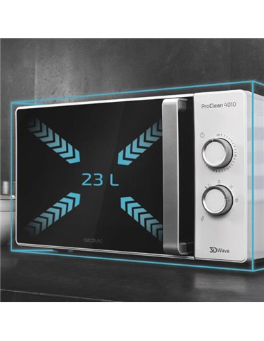 Cecotec ProClean 4010 Microondas con Grill 23L 800W Acero Inoxidable