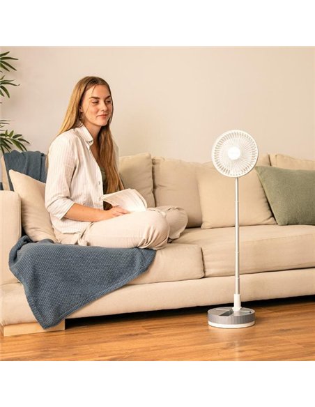Cecotec EnergySilence 800 FoldAir Portable Control Ventilador de Pie Plegable USB con Mando