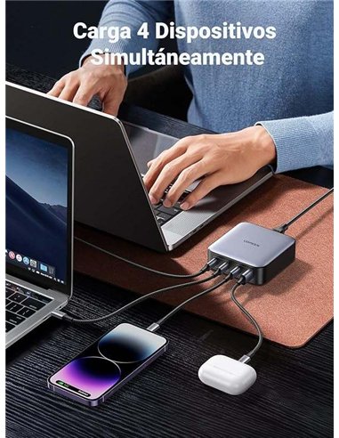 Ugreen Nexode Cargador de Pared GaN 100W 3xUSB-C 1xUSB-A