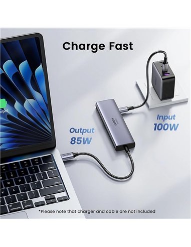 Ugreen Hub USB-C 6 en 1 HDMI 4K/60Hz 2xUSB-C 2xUSB-A PD 100W Gris
