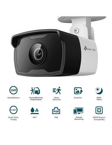 TP-Link VIGI C320I Cámara IP Bullet 6mm ColorPro Night Vision 2MP PoE IP67