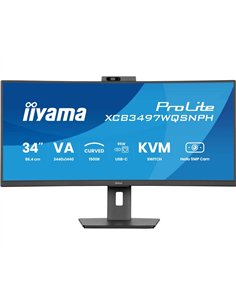 iiyama ProLite XCB3497WQSNPH-B1 34" LED VA UWQHD 120Hz USB-C RJ45 Negro Monitor Curvo