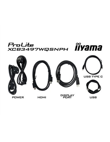 iiyama ProLite XCB3497WQSNPH-B1 34" LED VA UWQHD 120Hz USB-C RJ45 Negro Monitor Curvo